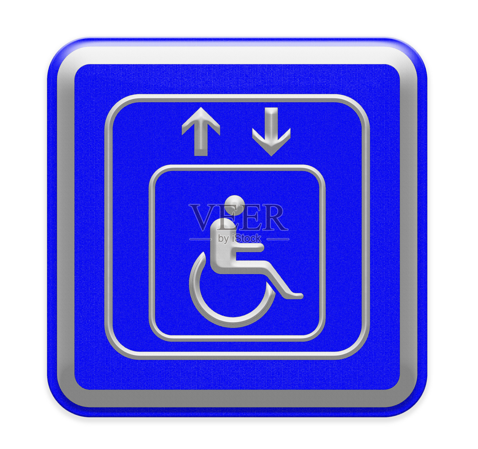 白色背景的电梯标志。系列的一部分。插画图片素材