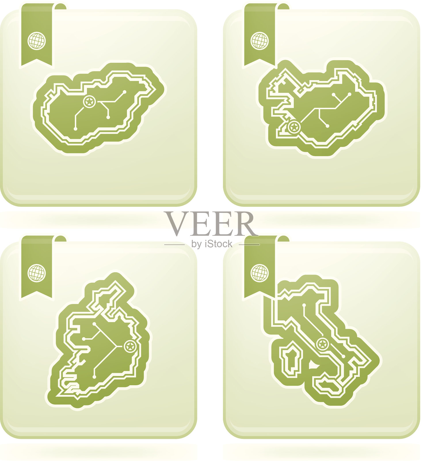 简单的国家图标插画图片素材