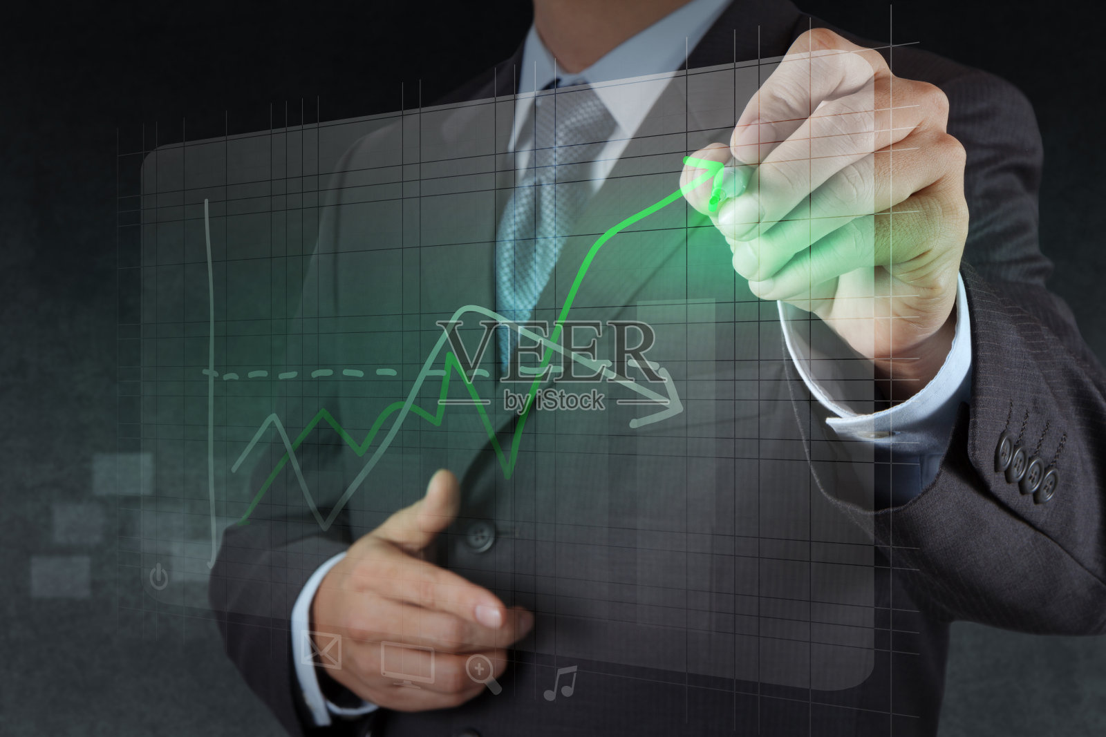 商人手绘虚拟图表业务照片摄影图片