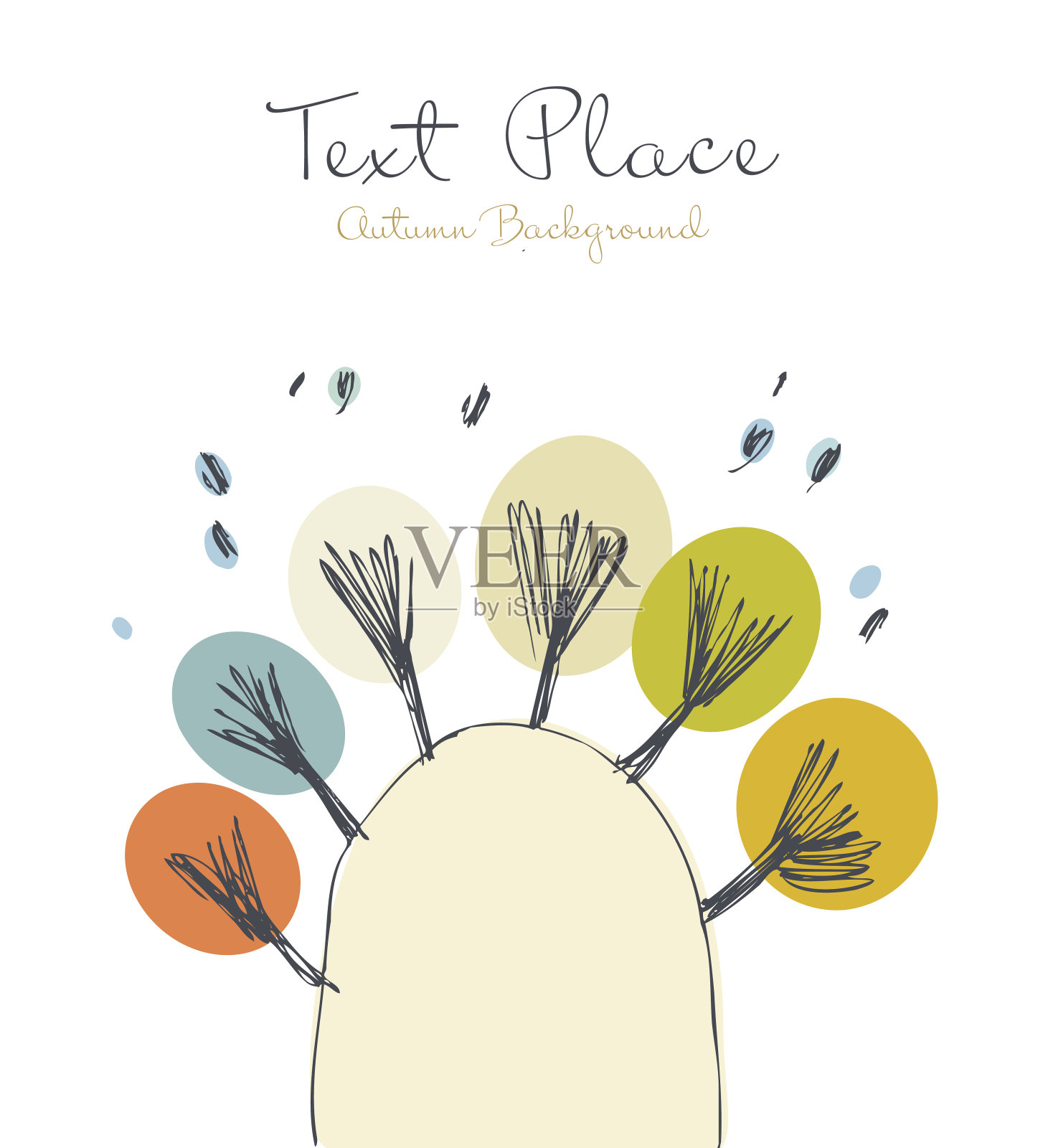 山上有树的背景插画图片素材