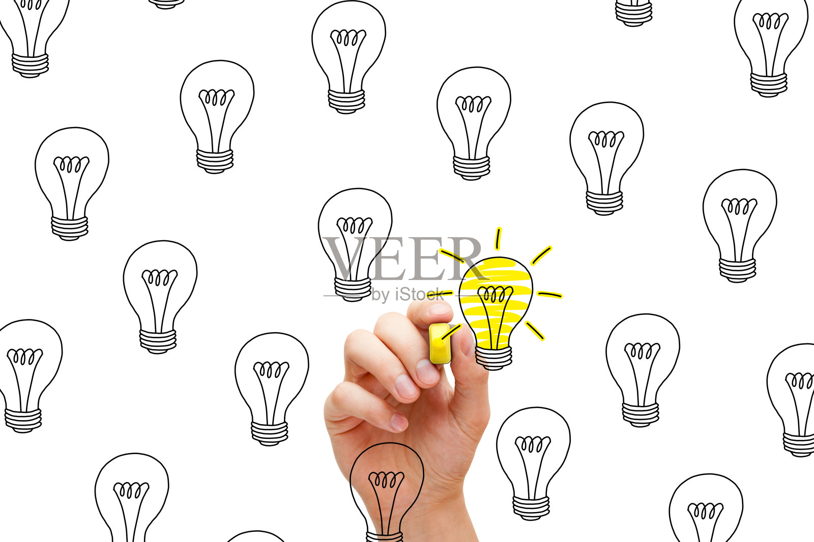 灯泡图标表示一个伟大的想法照片摄影图片