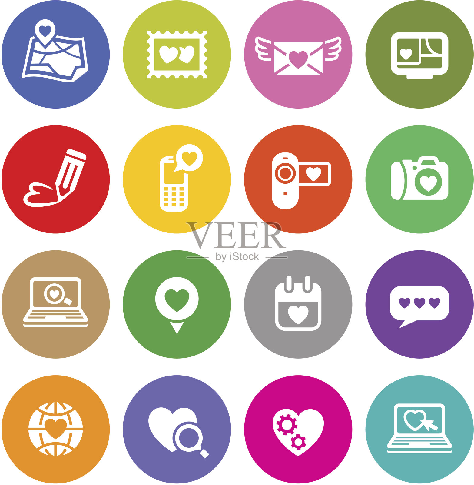 设置情人节按钮,网上交友标志图标素材