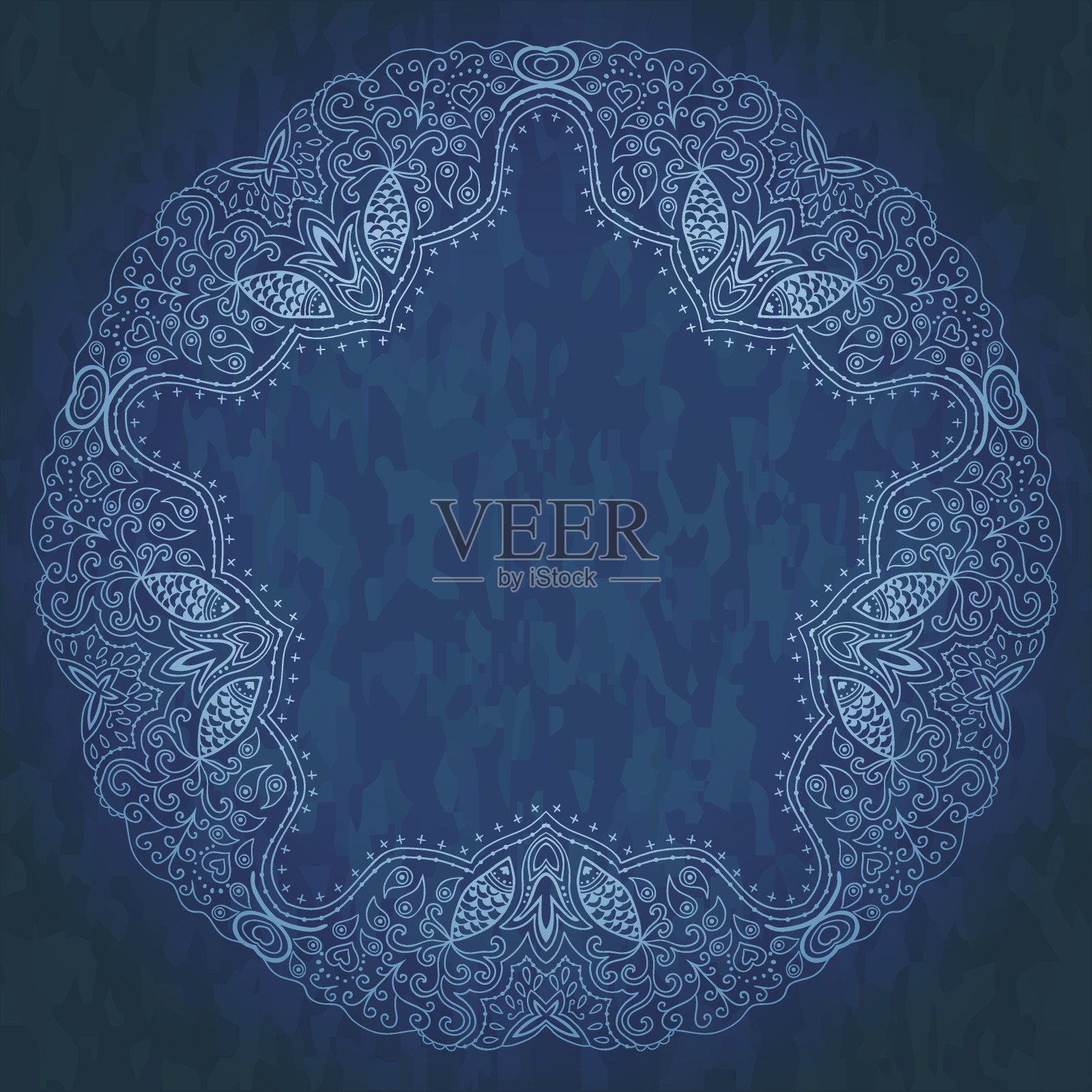 装饰性的圆形花边图案,圆形背景插画图片素材