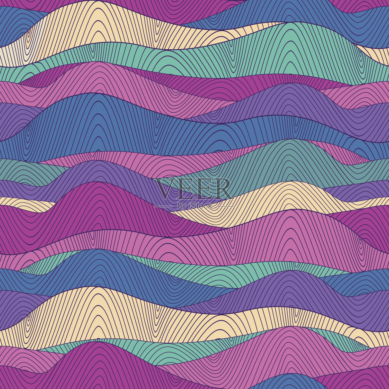 波模式。插画图片素材
