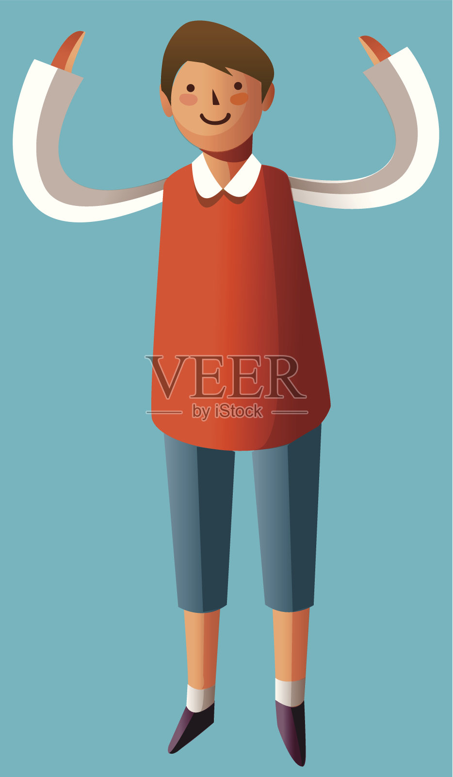 男孩的画像插画图片素材