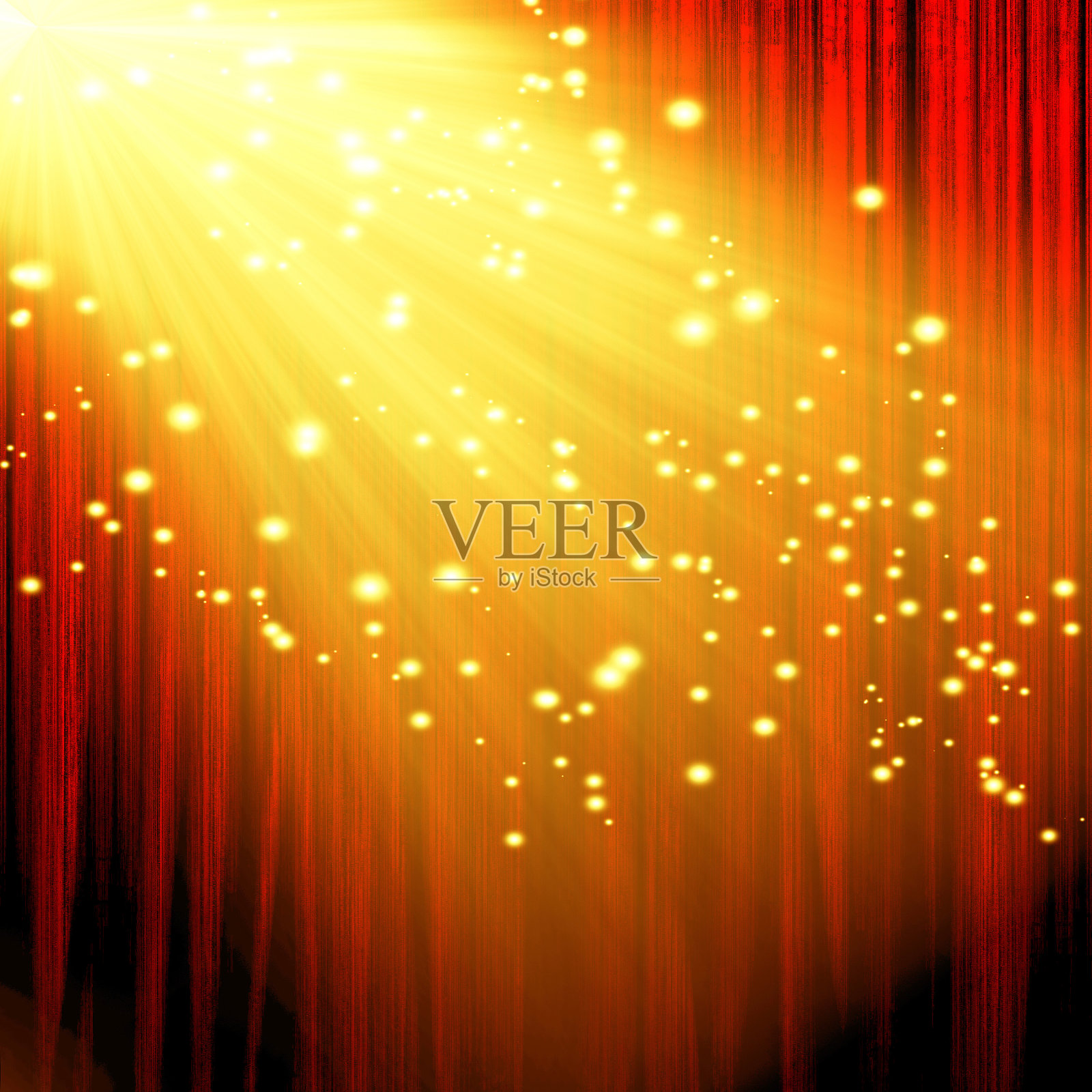 聚光灯下的红色窗帘插画图片素材