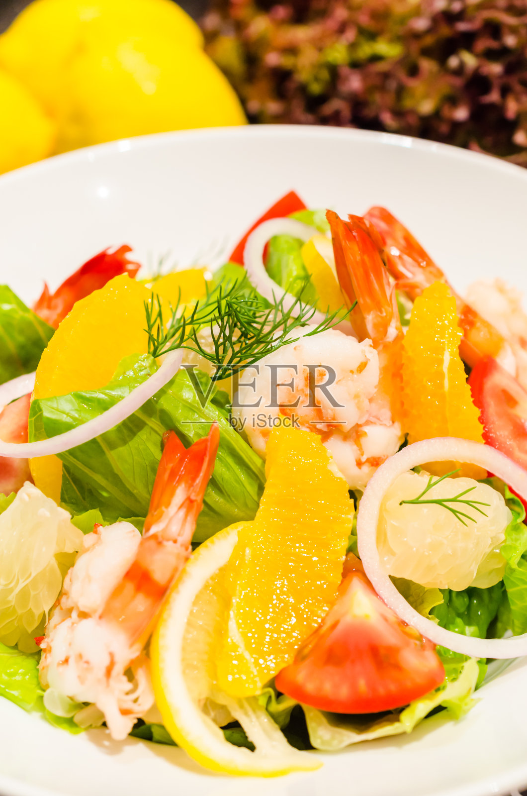 虾沙拉照片摄影图片