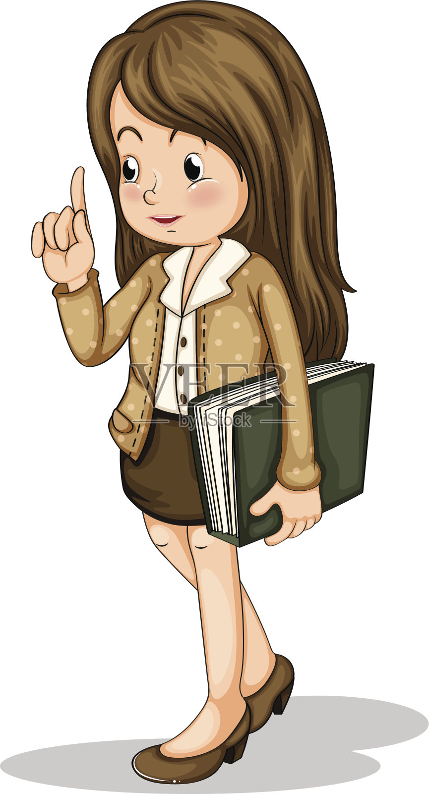 年轻的办公室职员拿着活页夹设计元素图片