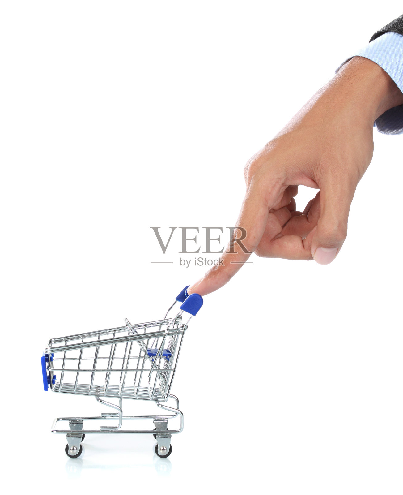 手和购物车照片摄影图片