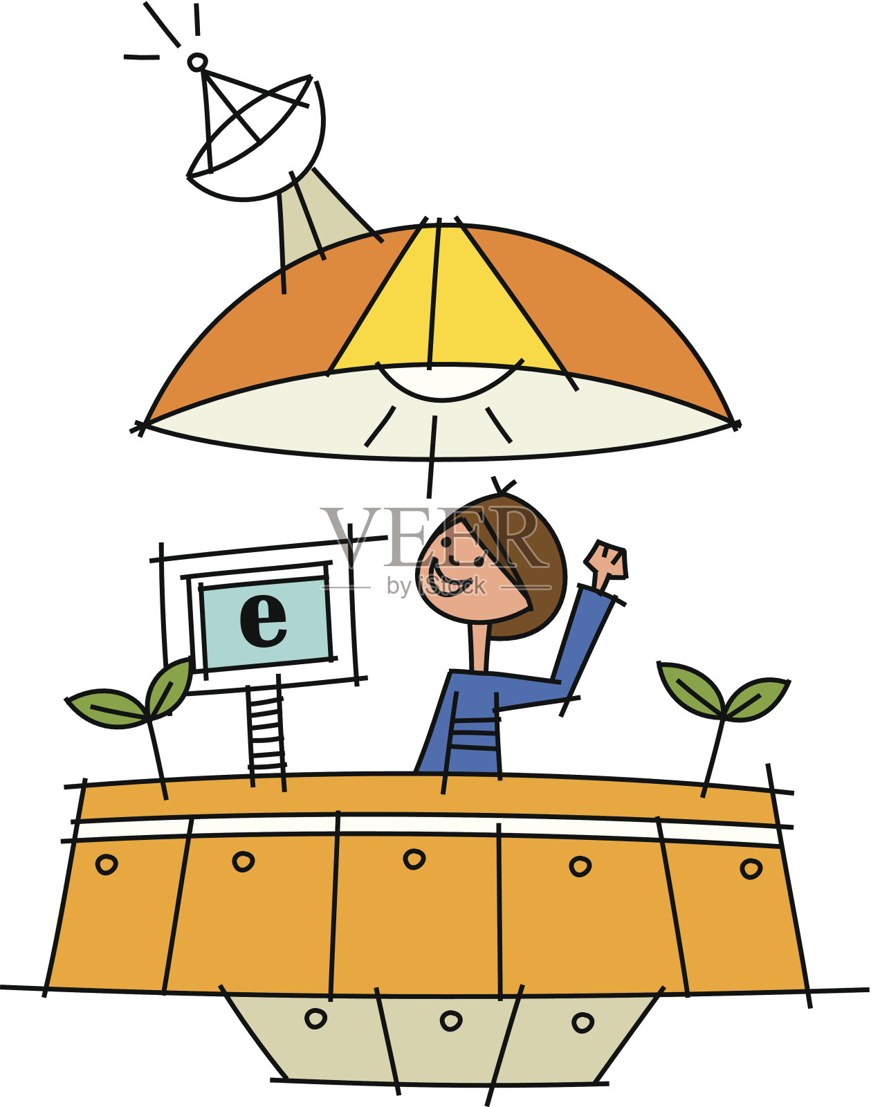 图标的桌子插画图片素材