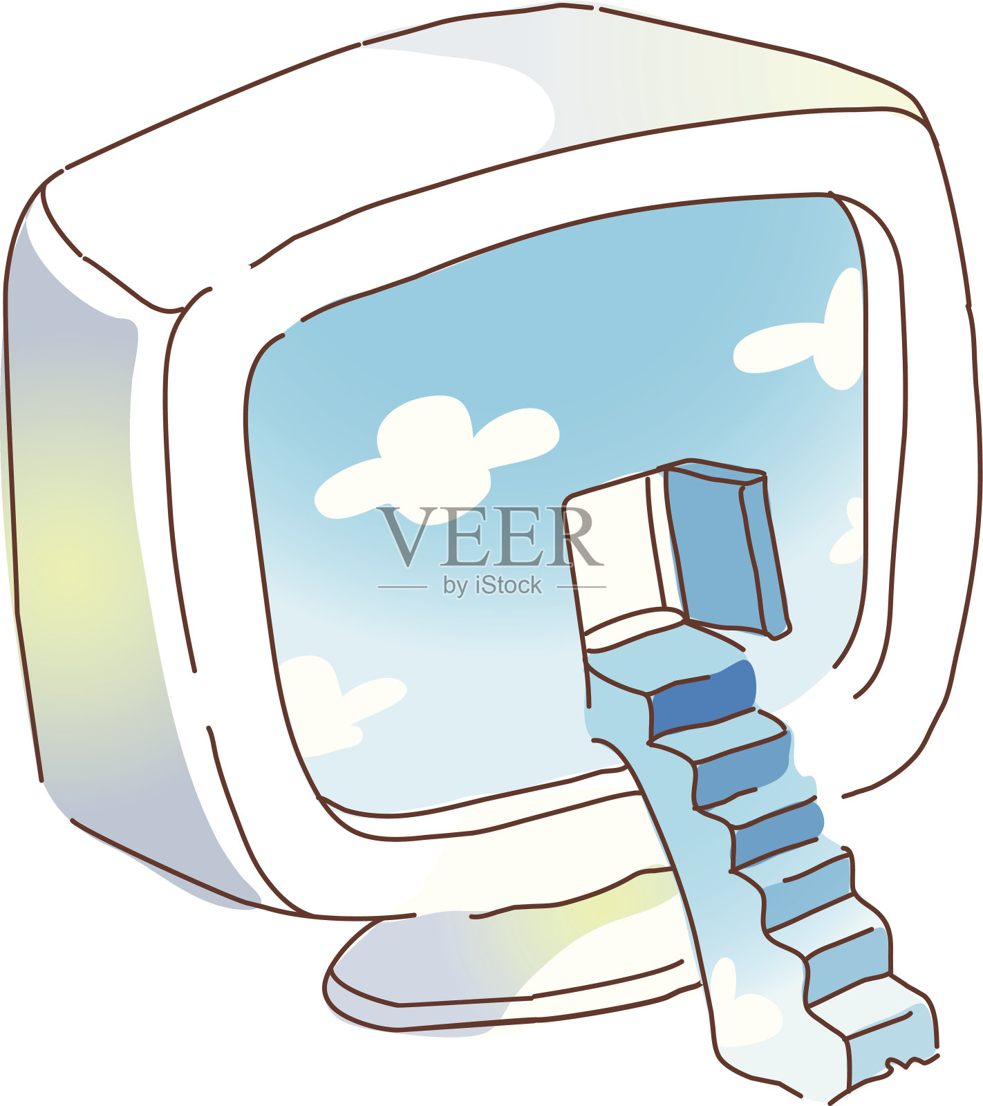 图标监视插画图片素材