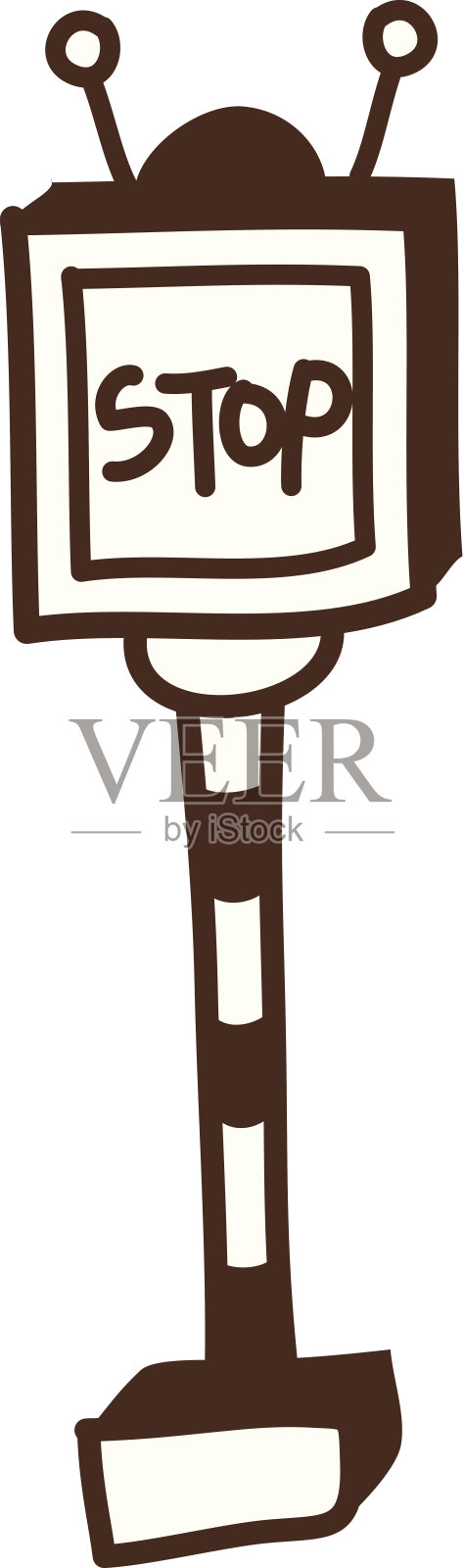 停车标志插画图片素材