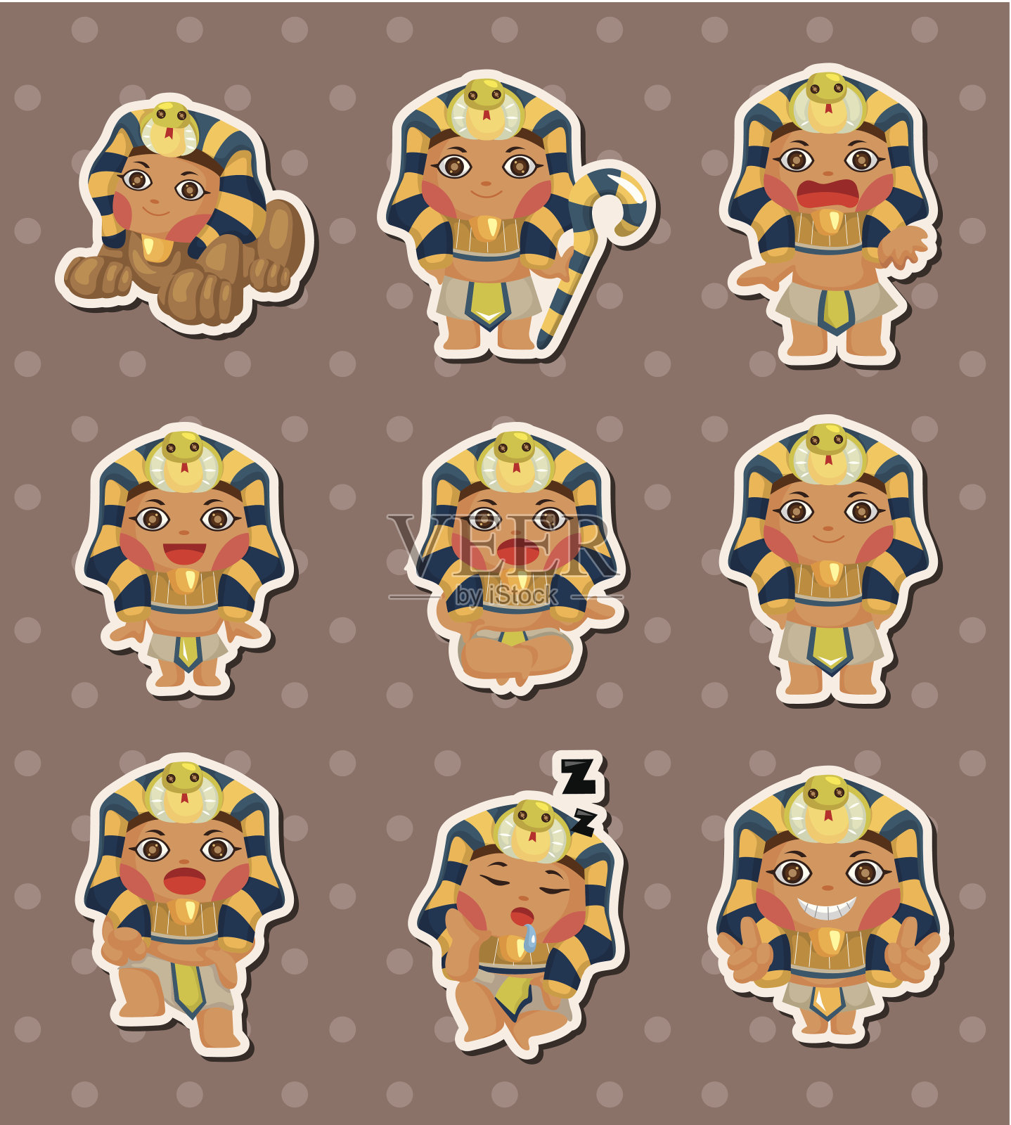 法老贴纸插画图片素材