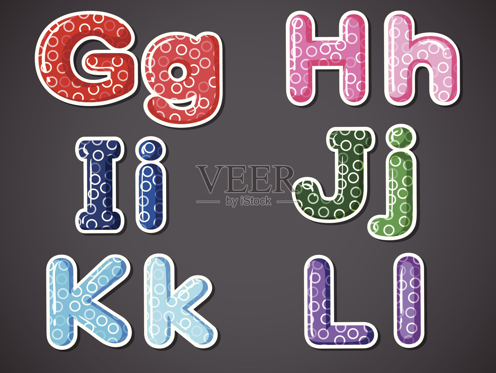 字母表中的六个字母插画图片素材