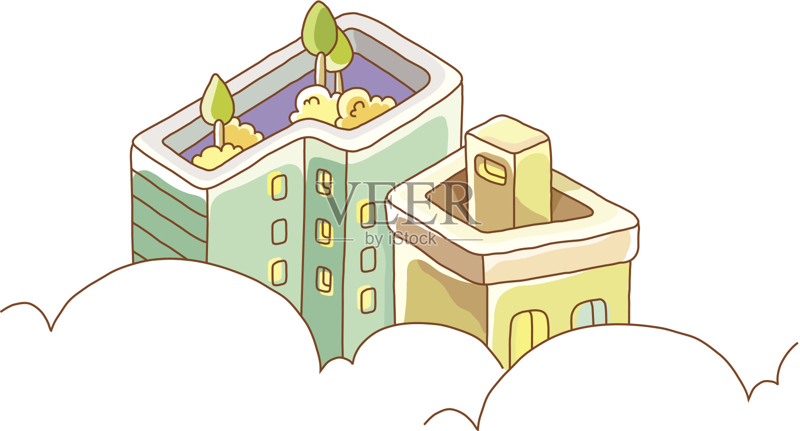 图标的建筑插画图片素材