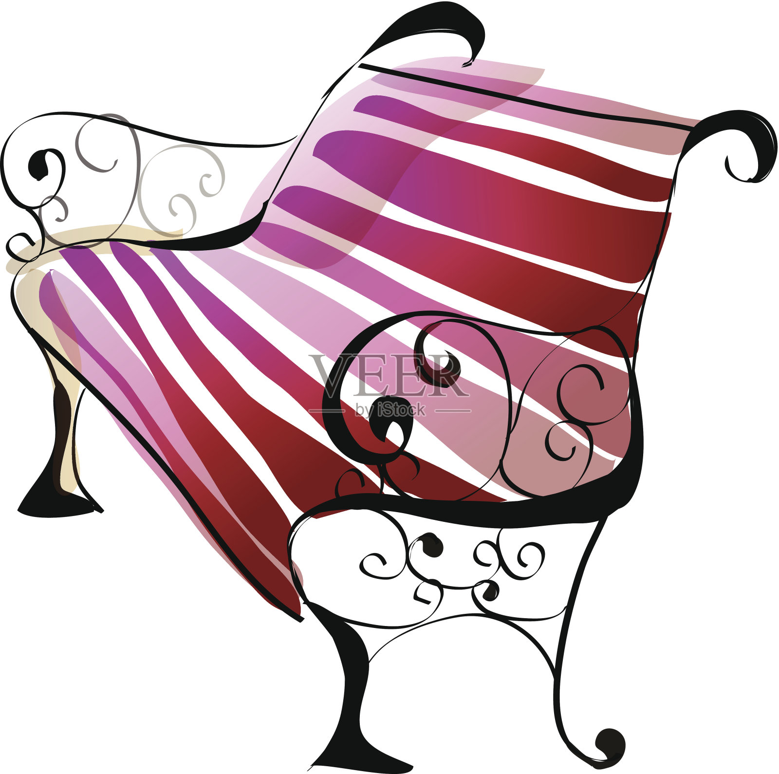 板凳上插画图片素材