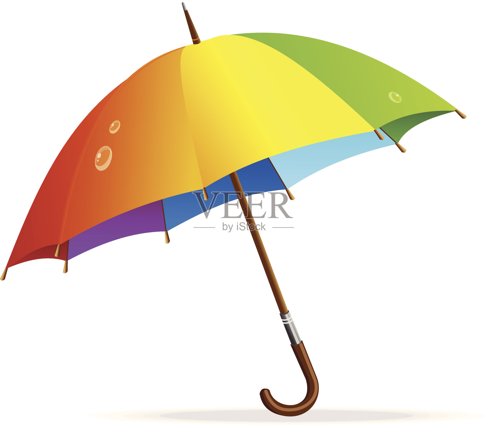 矢量彩虹伞孤立插画图片素材