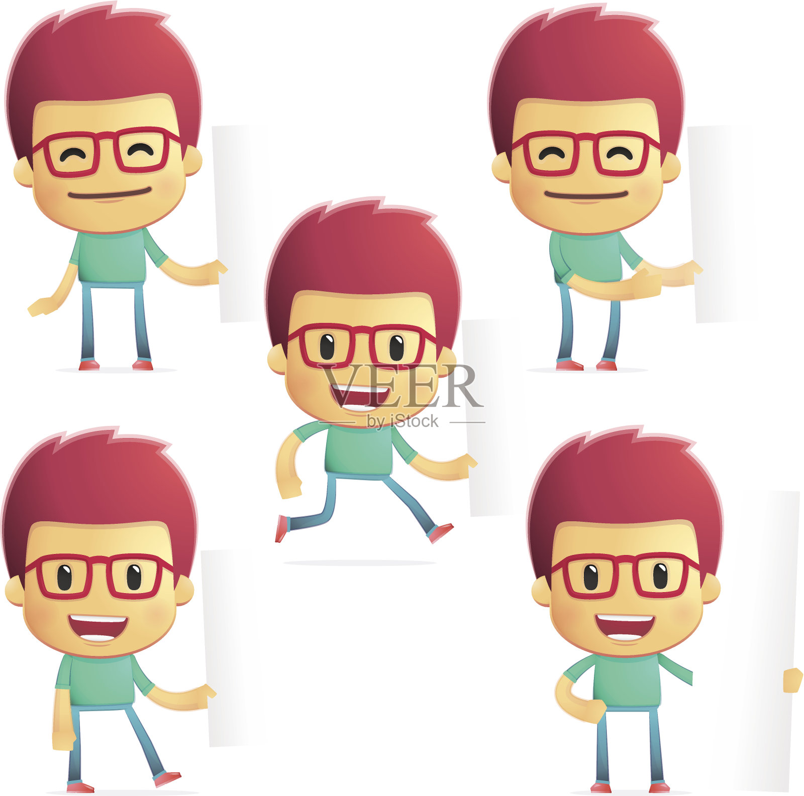 随意的男人在各种姿势插画图片素材