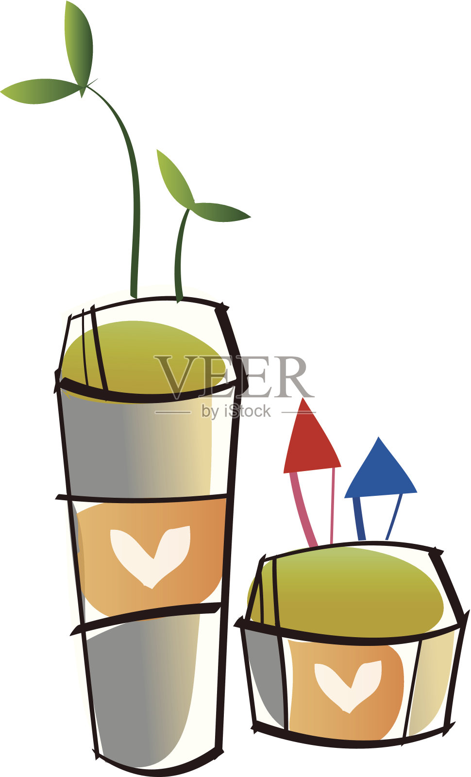 花盆插画图片素材
