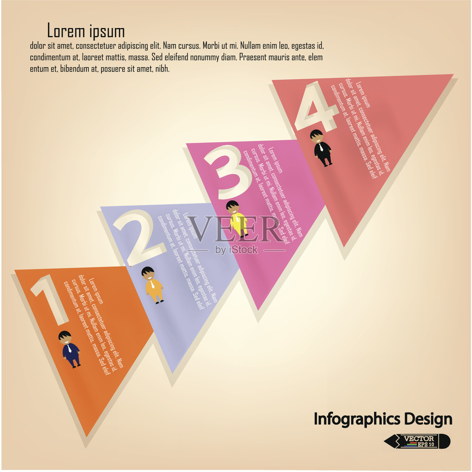 现代彩色信息图表选项横幅。设计模板素材