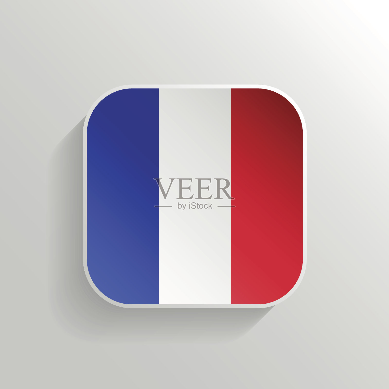 矢量按钮-法国国旗图标插画图片素材