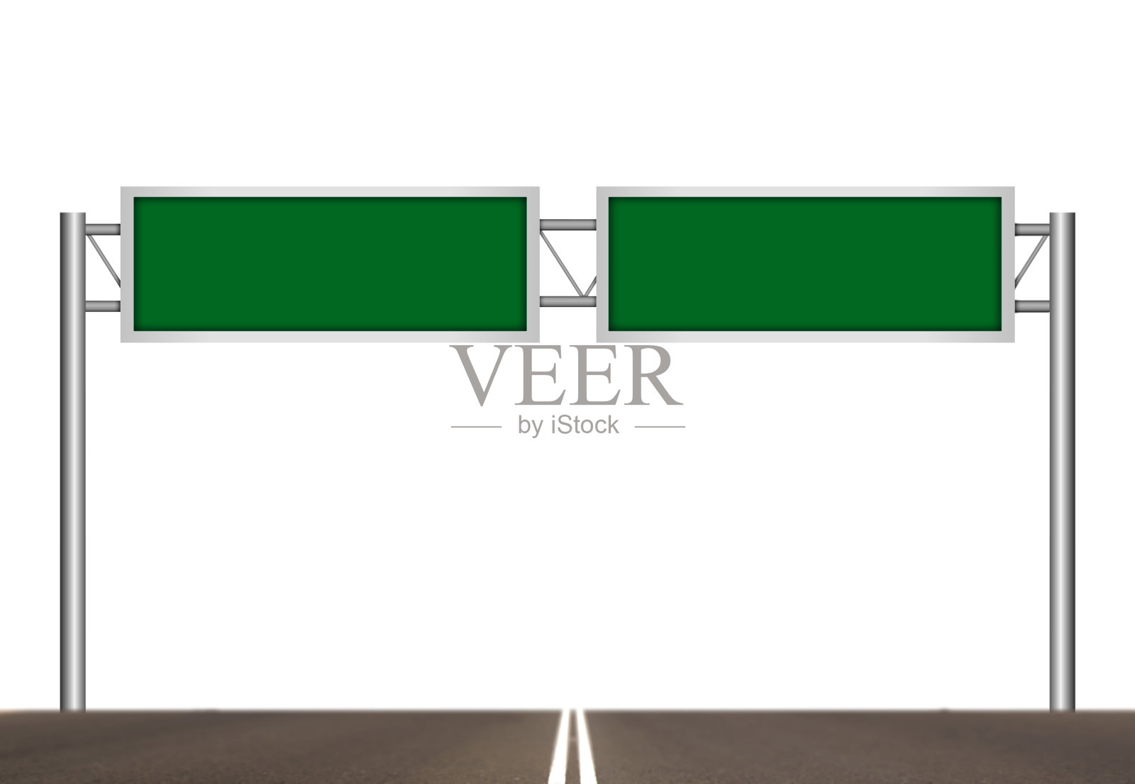 笔直的高速公路与空白道路标志照片摄影图片