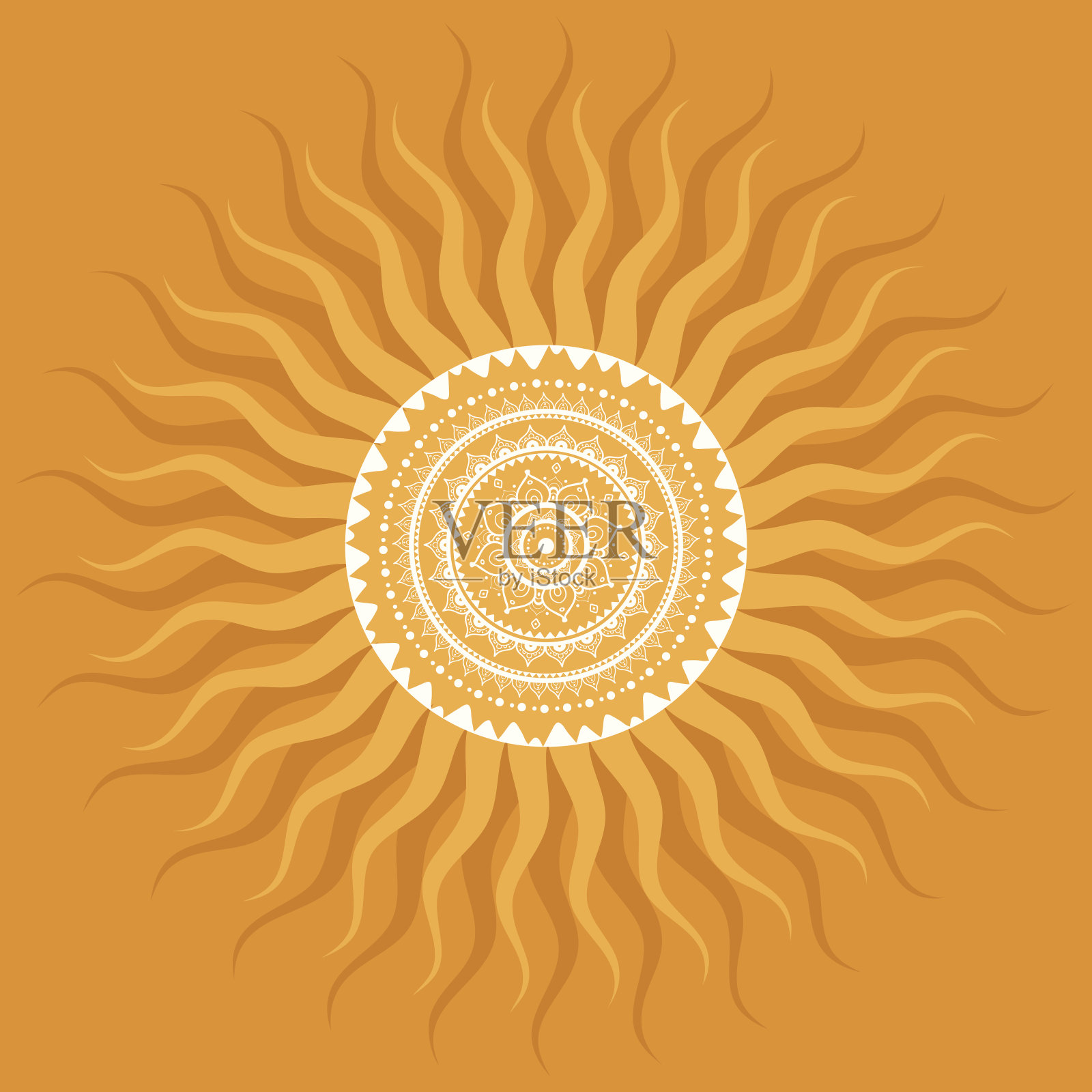 曼荼罗。太阳的模式。插画图片素材