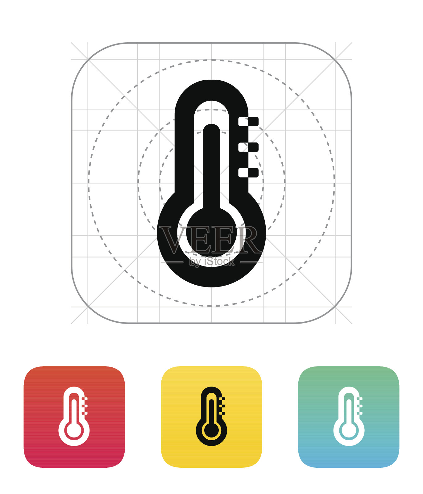 温度计加天气图标。图标素材