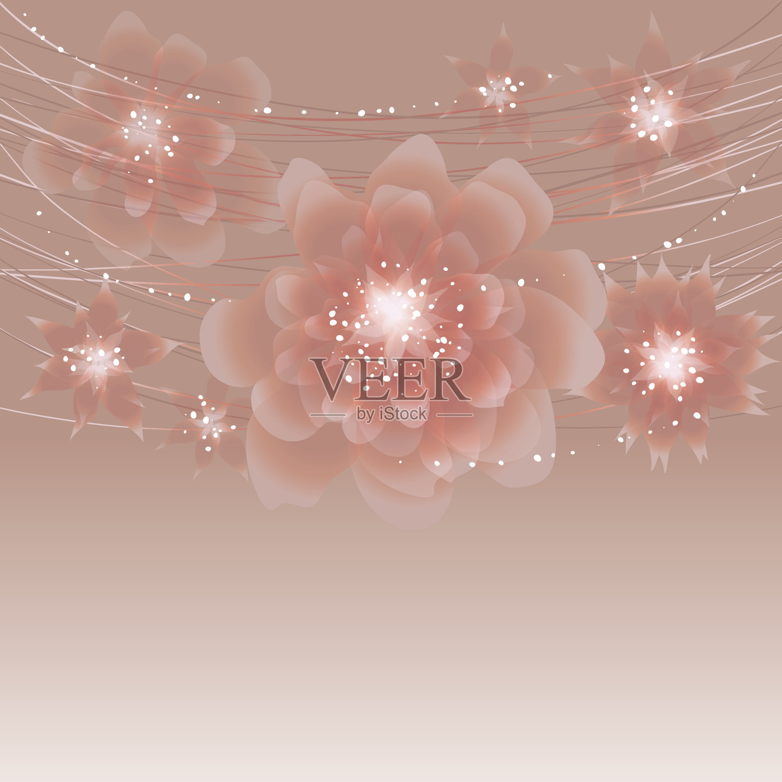 带有抽象花卉背景的卡片或请帖。插画图片素材