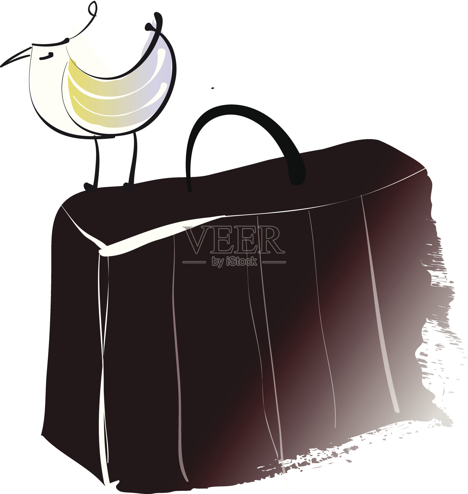 公文包放置插画图片素材