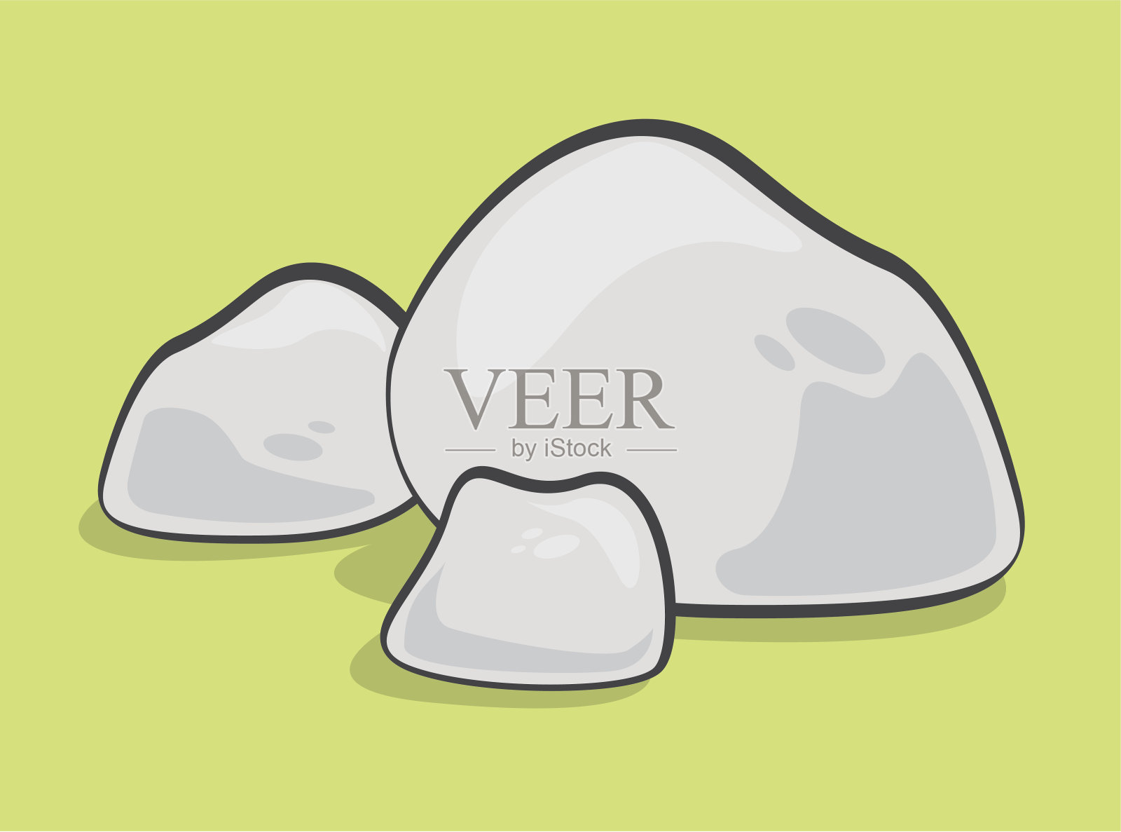 一块石头,三块石头。插画图片素材