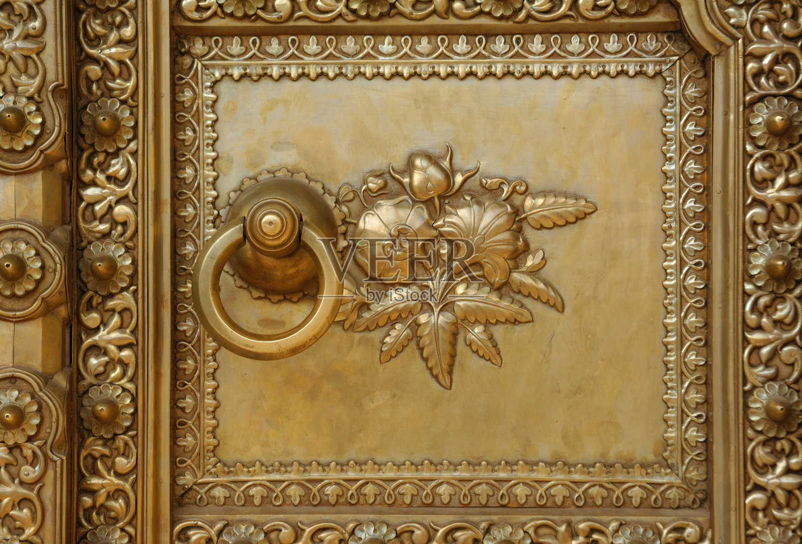 拉贾斯坦邦斋浦尔城宫殿的宏伟大门照片摄影图片