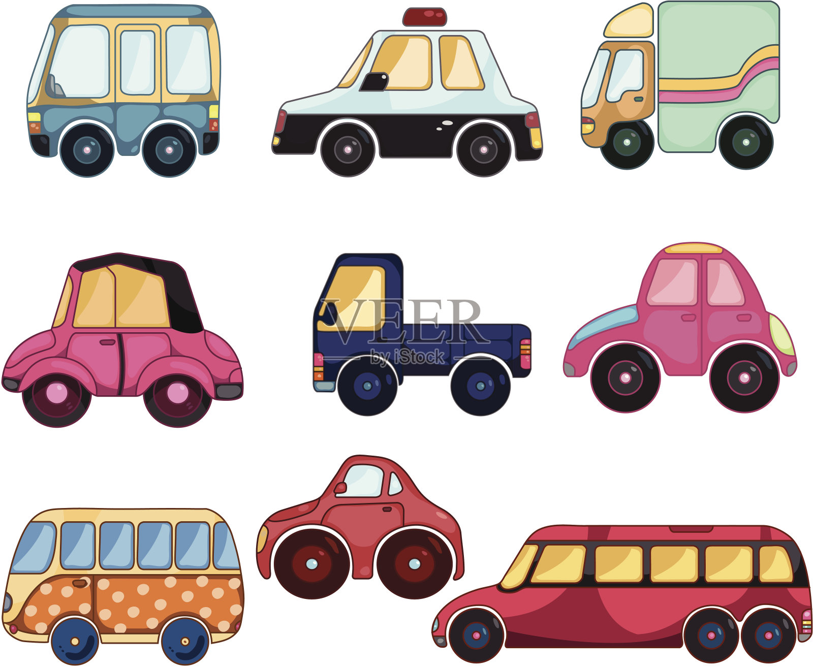 卡通汽车图标插画图片素材