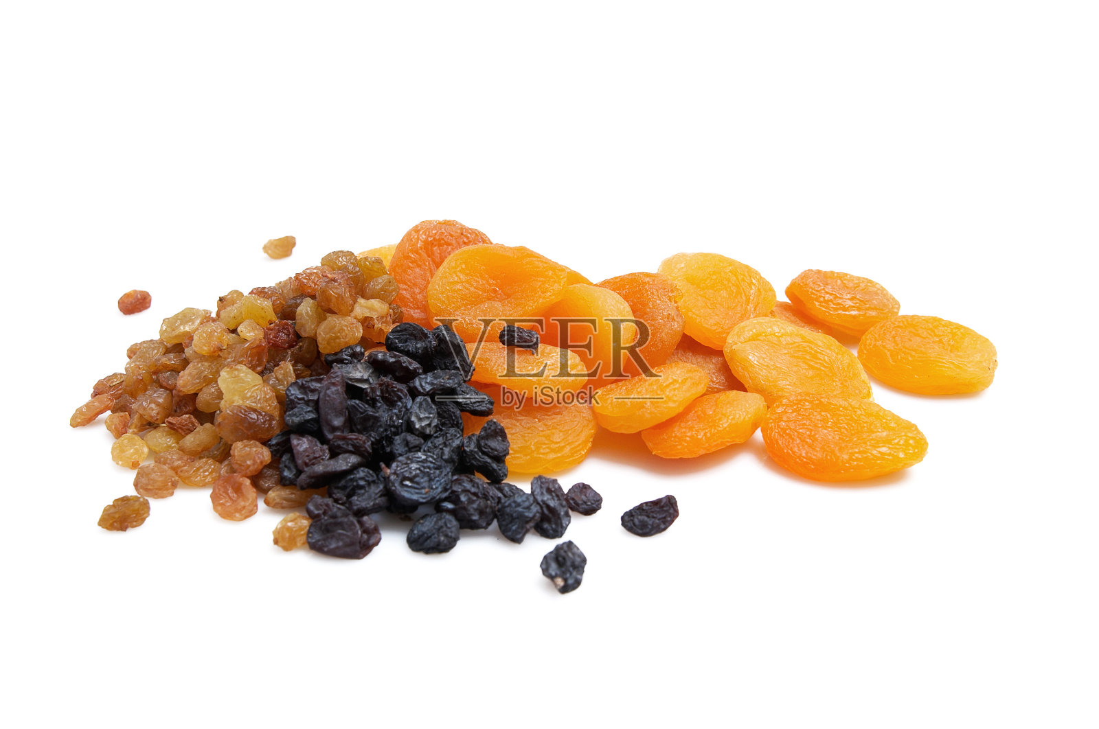 由干果组成的白色。照片摄影图片