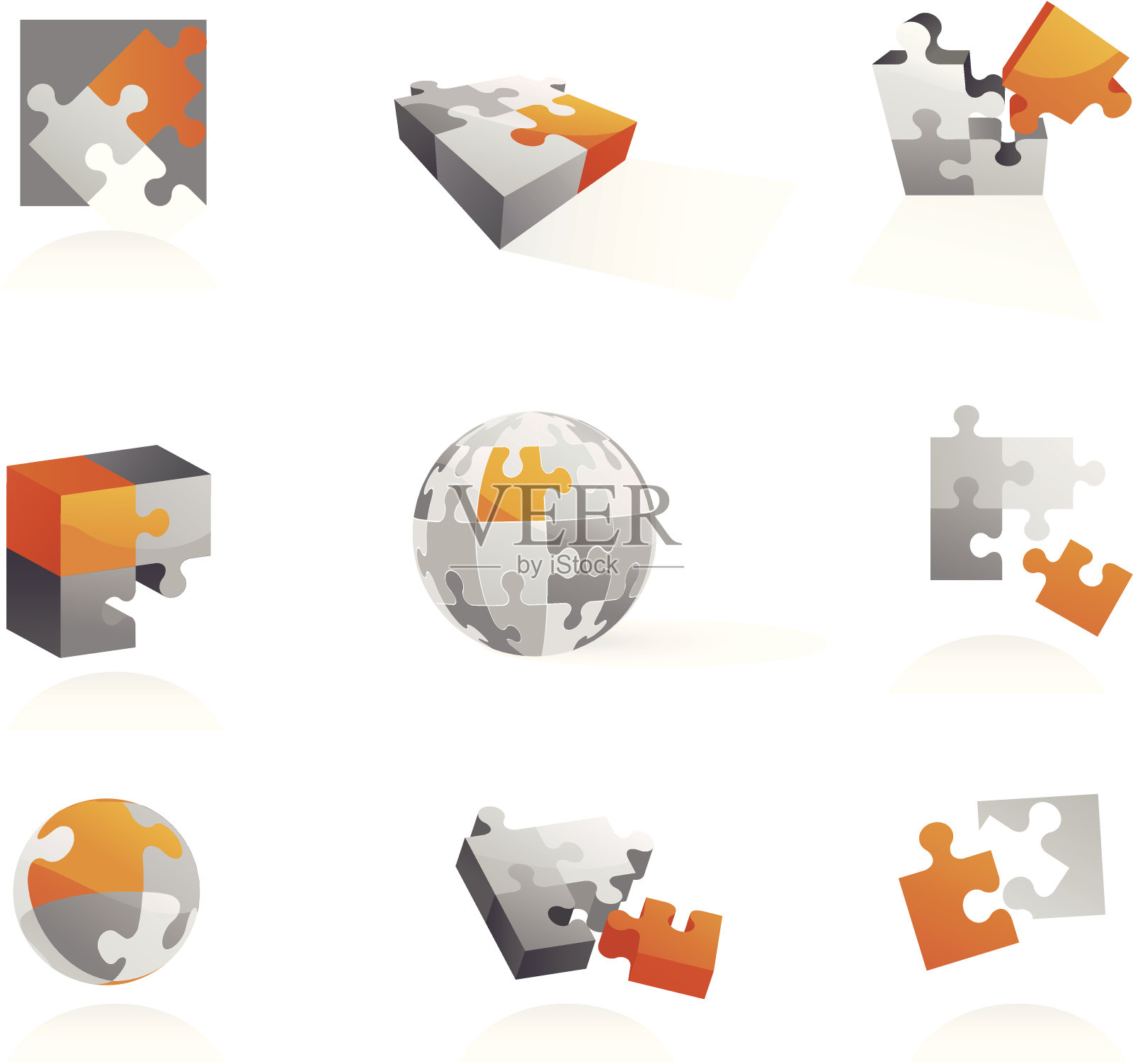 拼图图标集 - 矢量图标素材