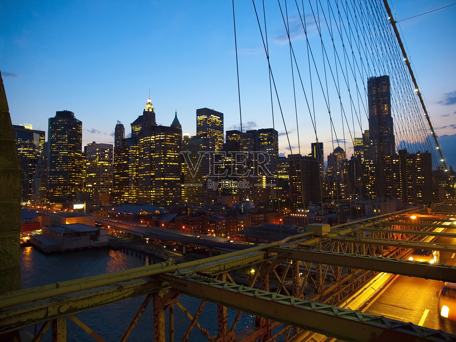 从布鲁克林大桥到纽约照片摄影图片