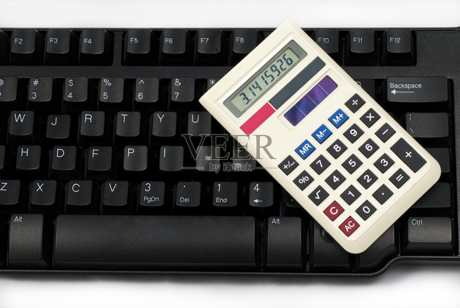 键盘上的PI和3.14照片摄影图片