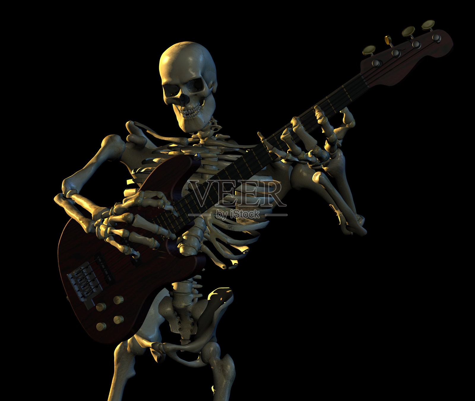 骨架弹吉他照片摄影图片