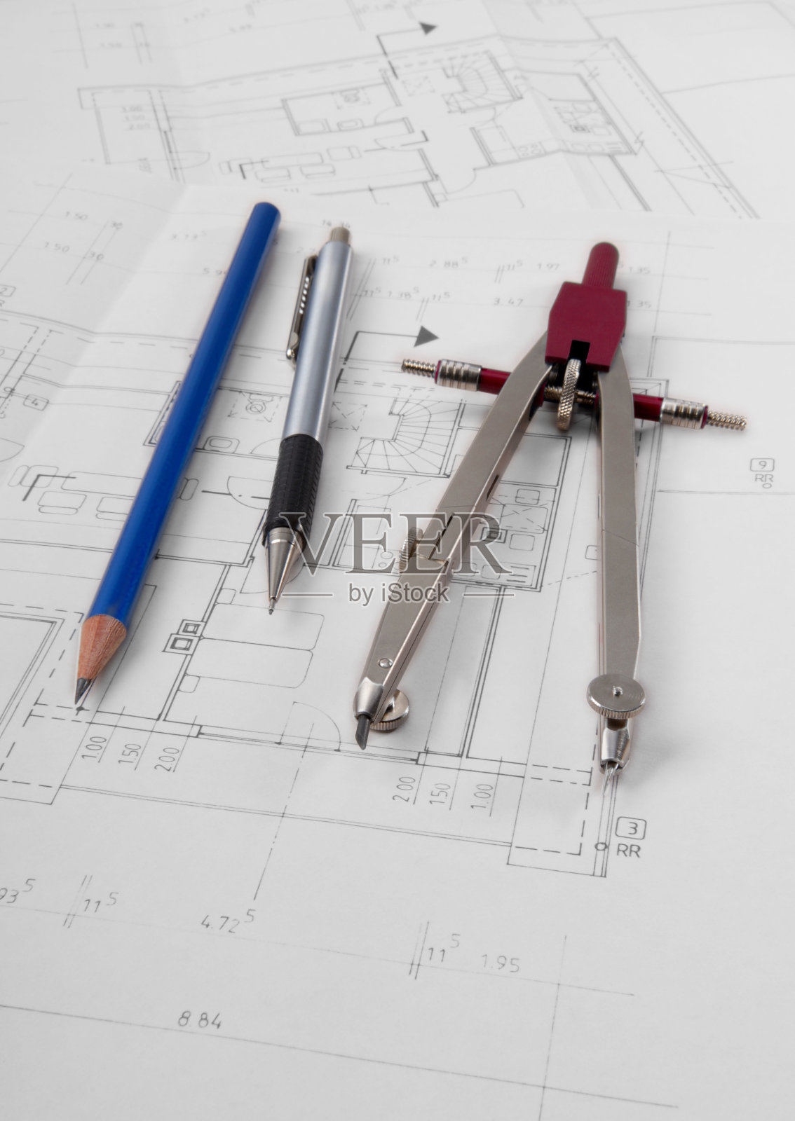 建筑师的计划照片摄影图片