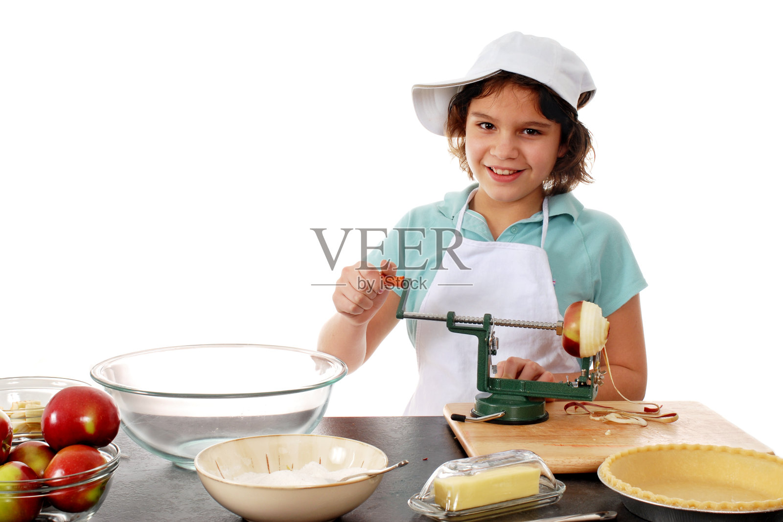 青春期前的糕点师照片摄影图片