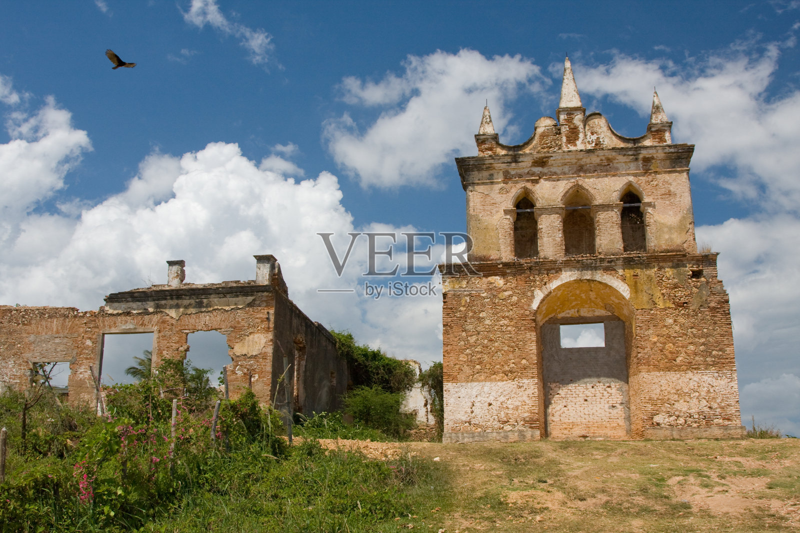 旧殖民教堂的废墟照片摄影图片