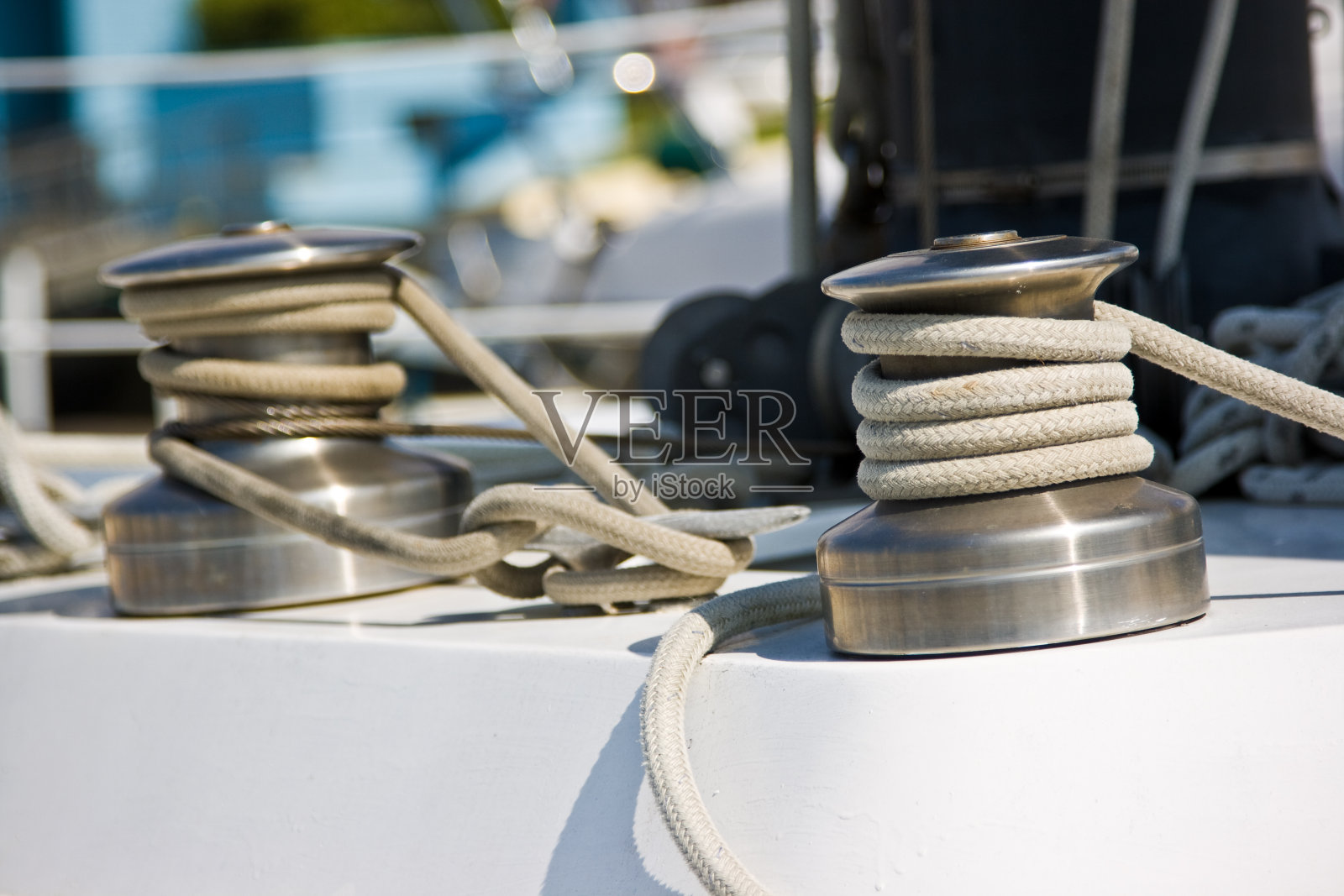 帆船滑轮的细节照片摄影图片