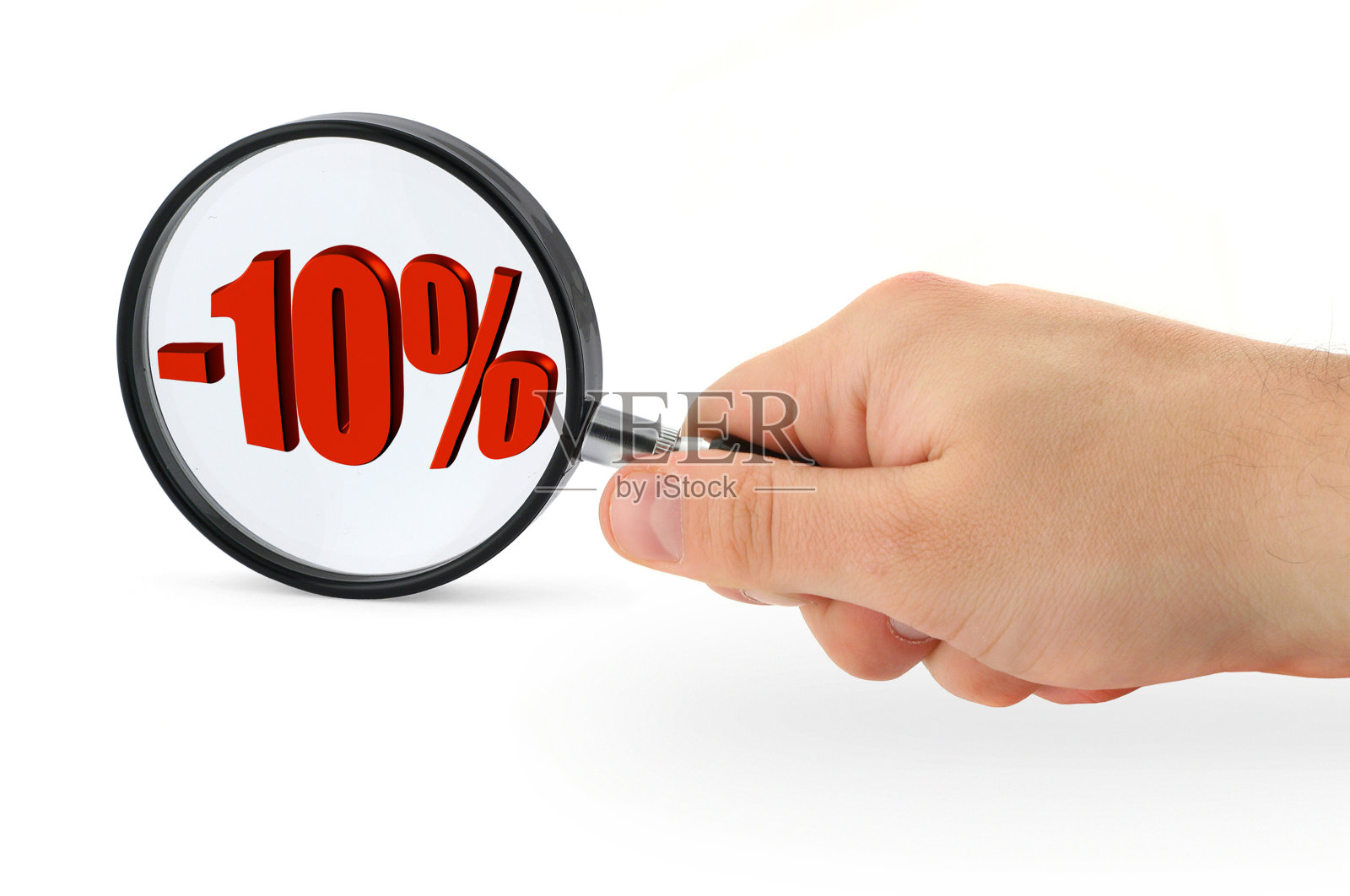 销售概念-手与放大镜照片摄影图片