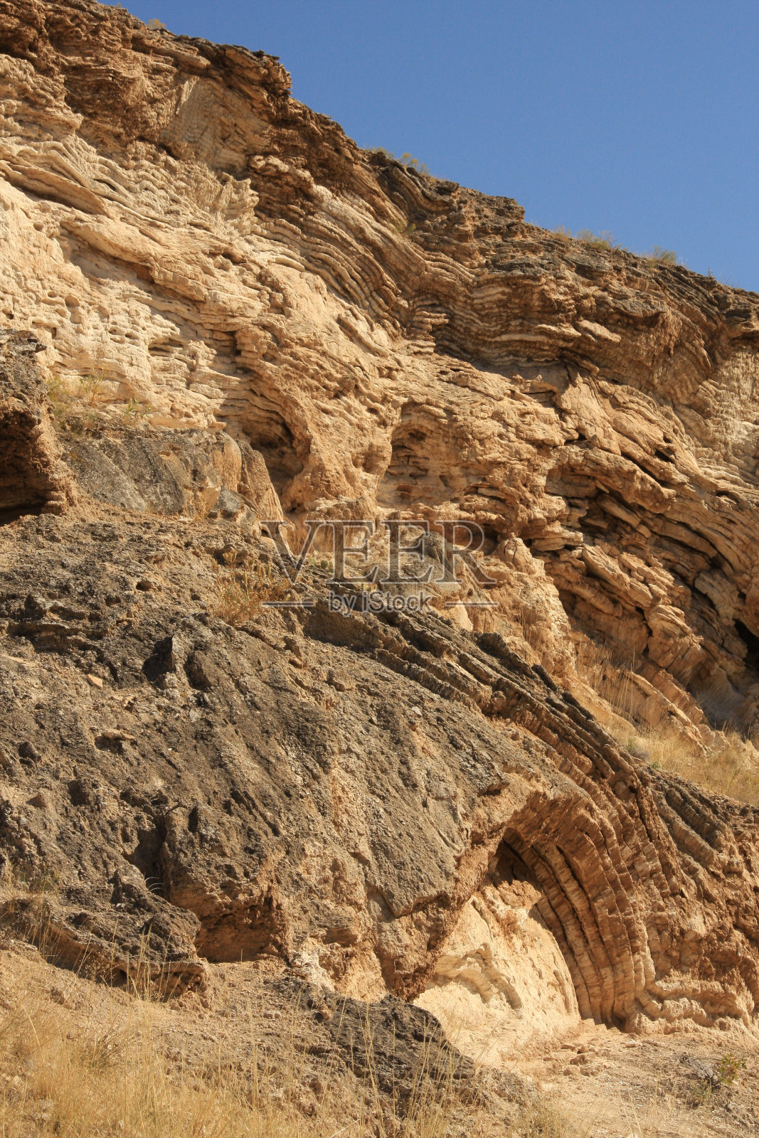 石灰华岩层照片摄影图片