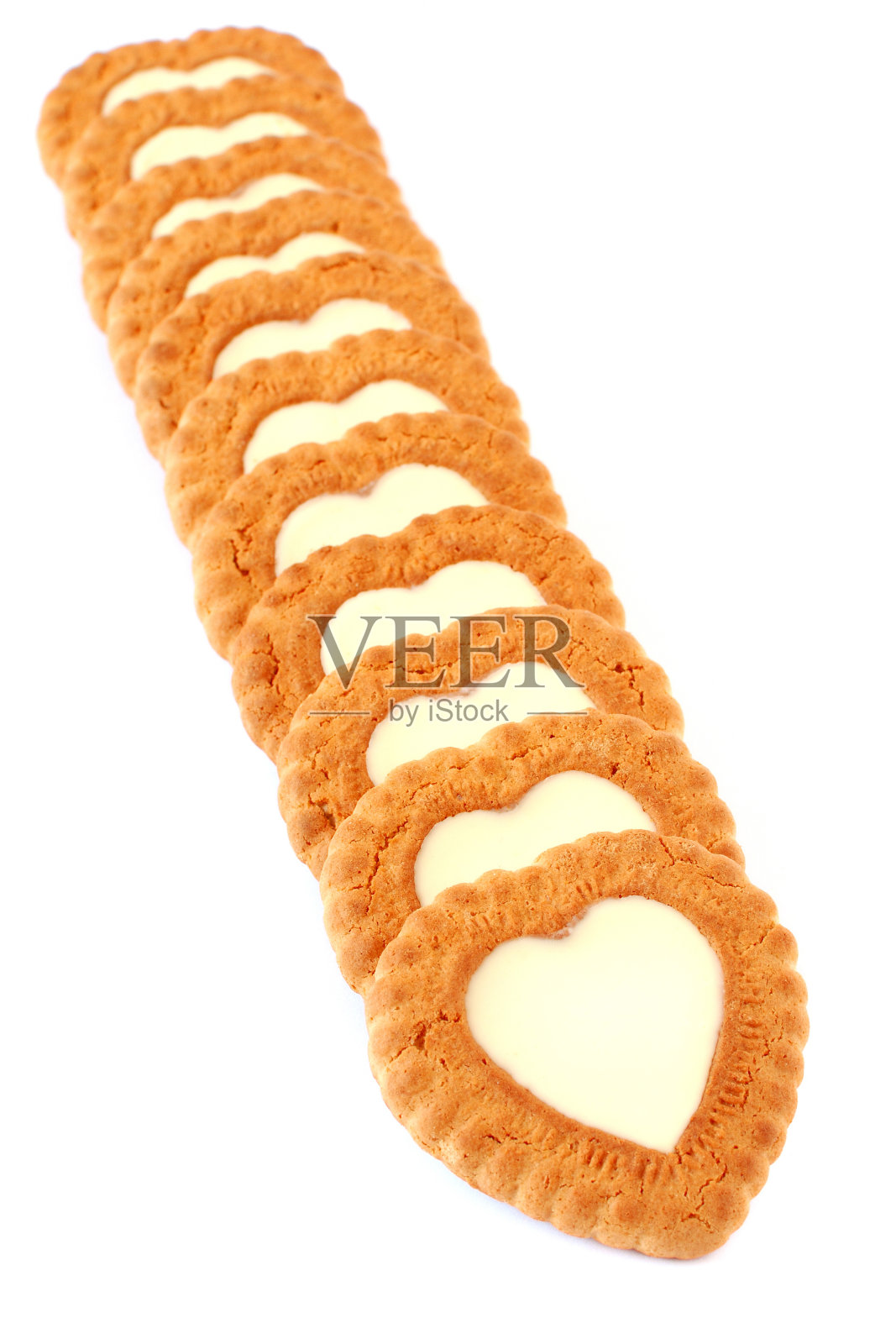 饼干的形式心,孤立照片摄影图片