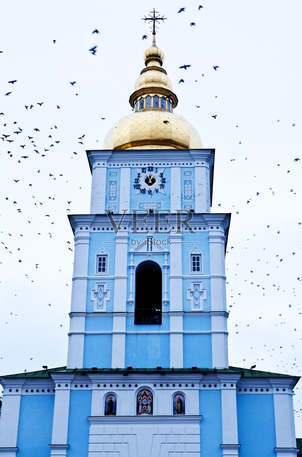 圣迈克尔金顶修道院——乌克兰基辅著名的地方照片摄影图片