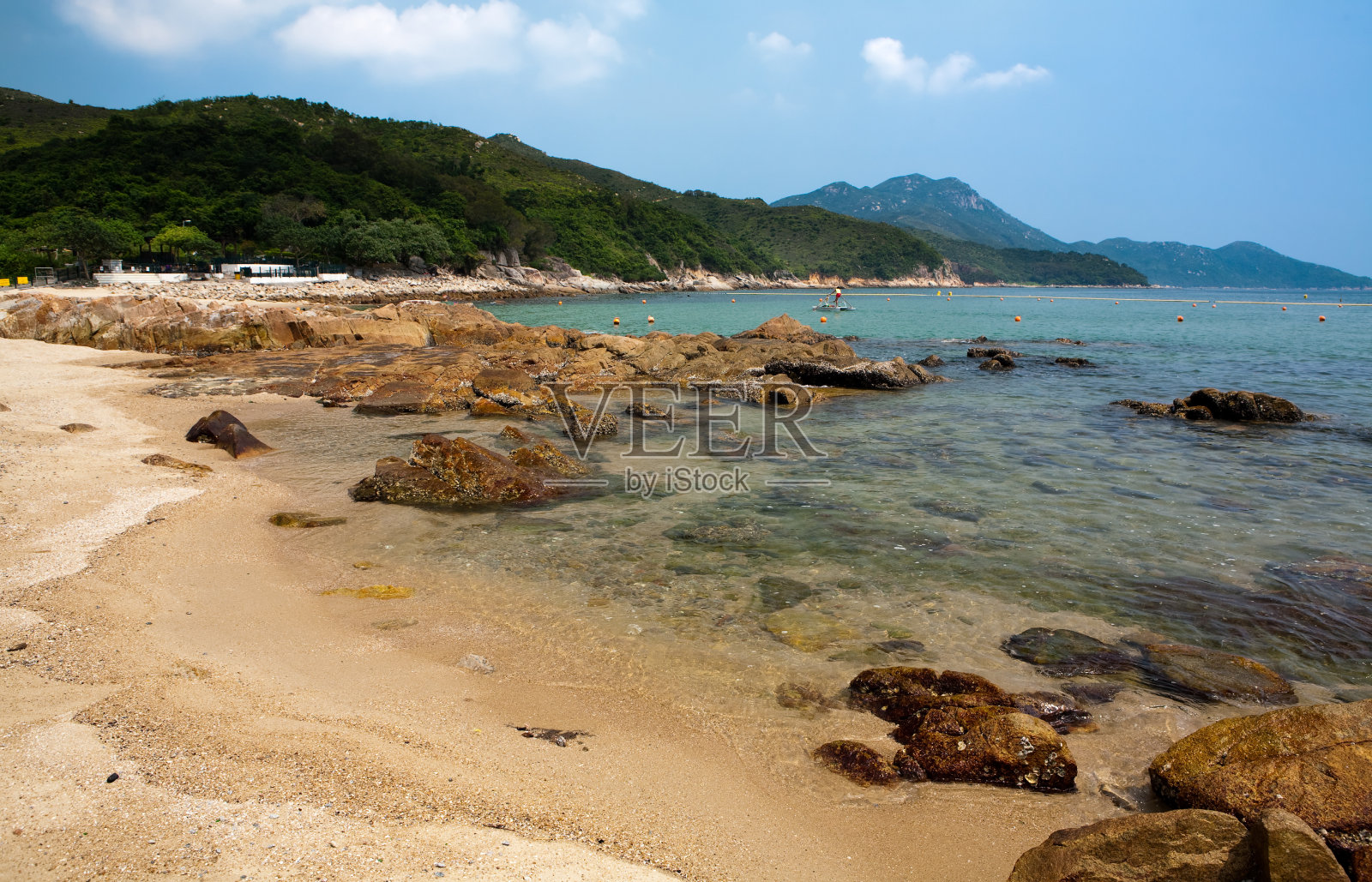 骆驼岛沙滩和岩石照片摄影图片