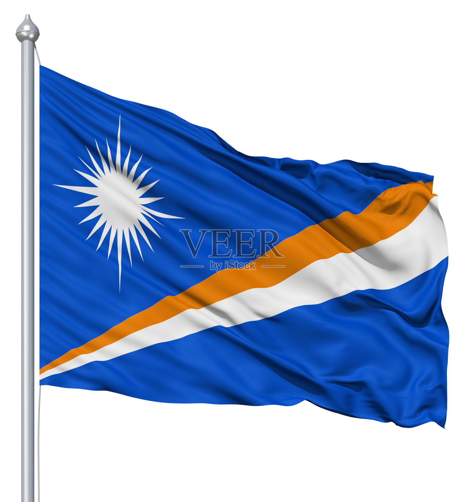 挥舞着马绍尔群岛的旗帜照片摄影图片