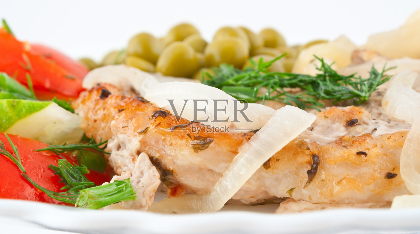 蔬菜猪排照片摄影图片