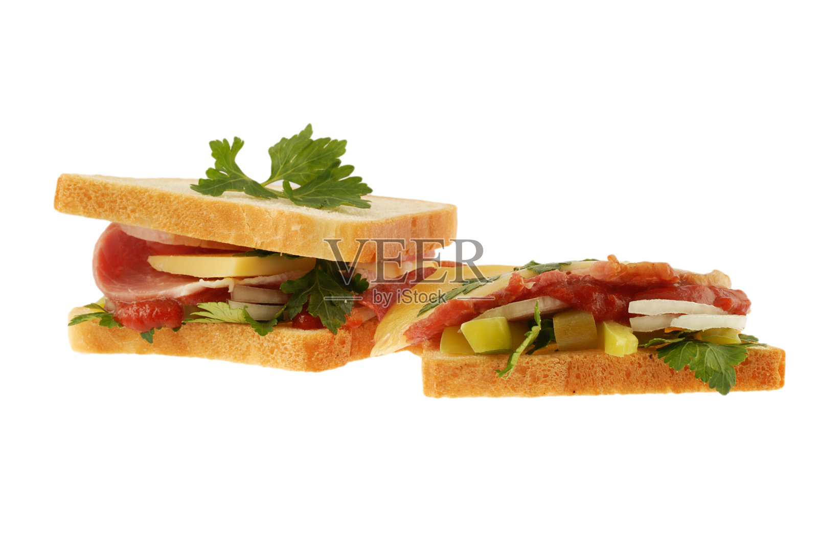 三明治在白照片摄影图片